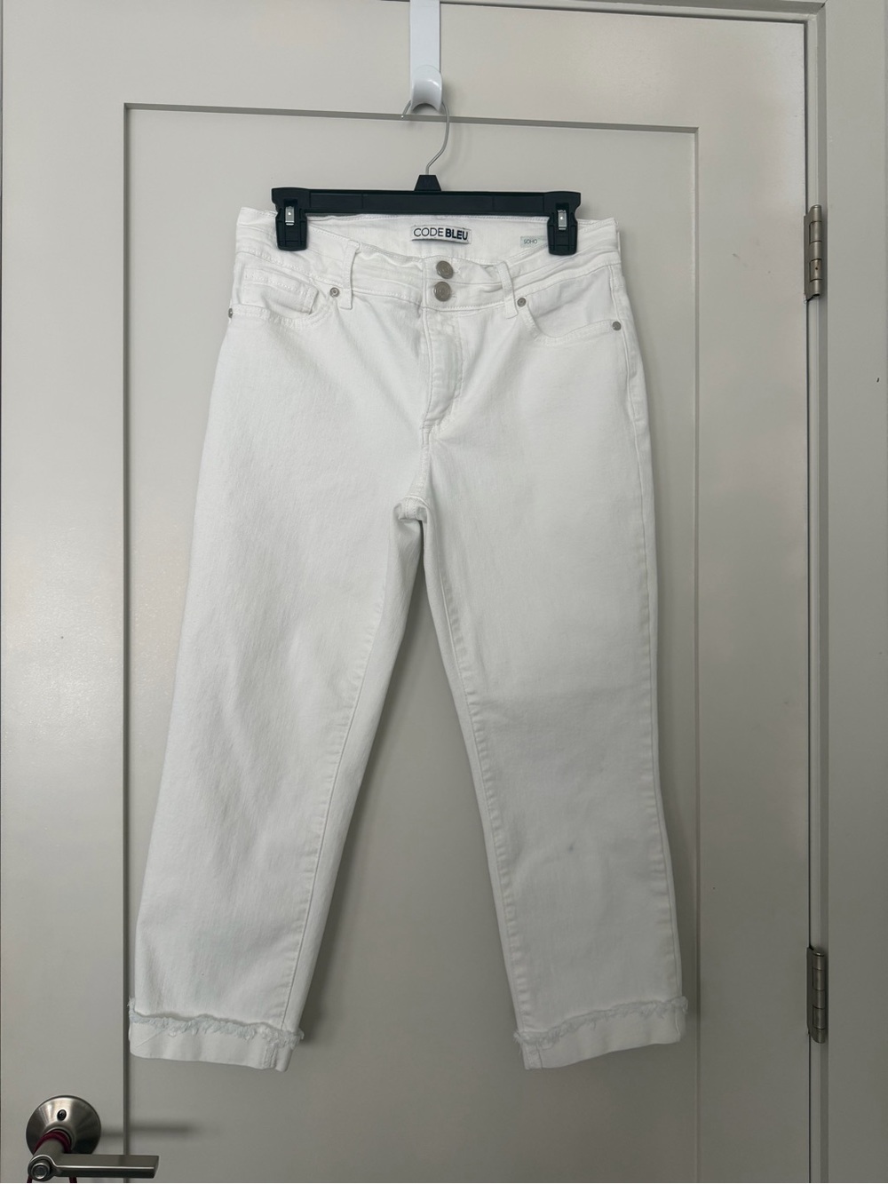 Code Bleu Women’s White Soho Capri Cropped Jeans Cotton Blend Size 6